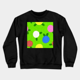 Colorful Roses Pattern Crewneck Sweatshirt